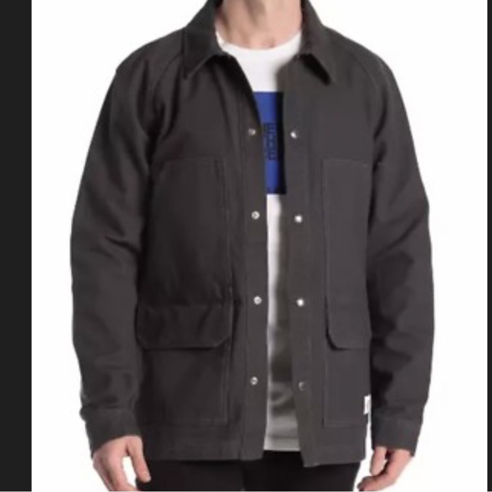 NWT The North Face berk utility canvas Cotten Jacket in asphalt grey - Picture 3 of 12